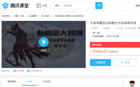 价值7298元的摇光大局观王者荣耀教学资源分享