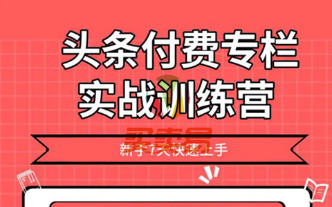 2020头条付费专栏实战训练营，新手7天快速上手（原价699）【完结】