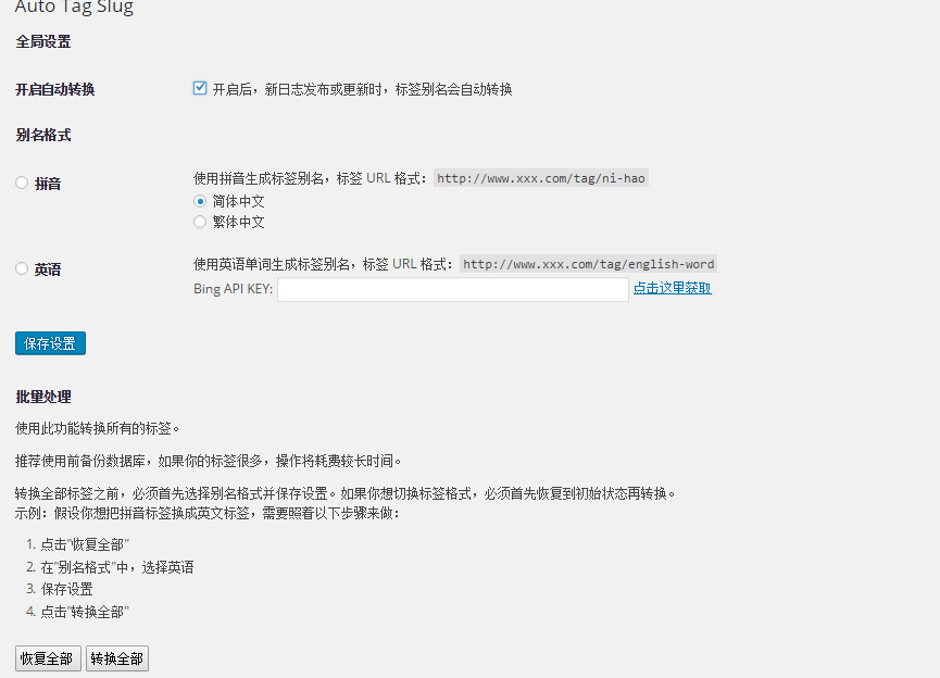 WordPress插件之Auto Tag Slug,标签别名自动转换为拼音或英文-VPS推荐网