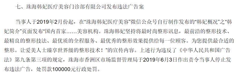 违法案例6-韩妃医疗美容门诊：使用绝对化用语