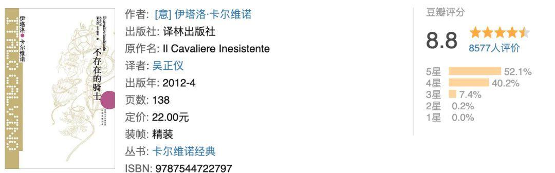不存在的骑士 豆瓣评分