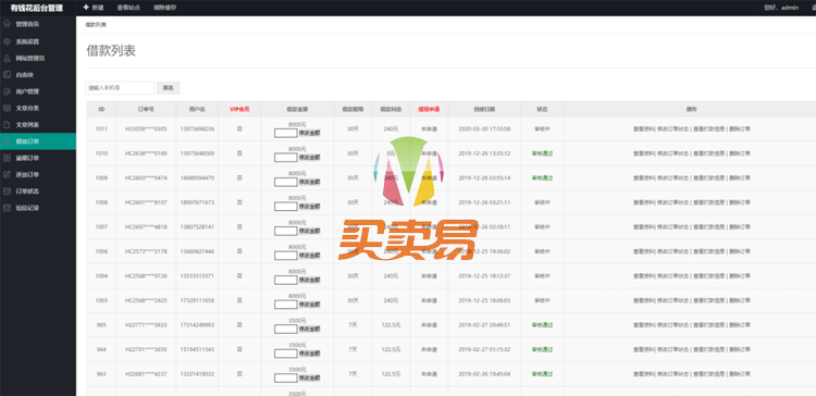 会员版现金贷|借贷|网贷|小贷|小额贷款|借贷系统|短信接口|个人免签Pay支付