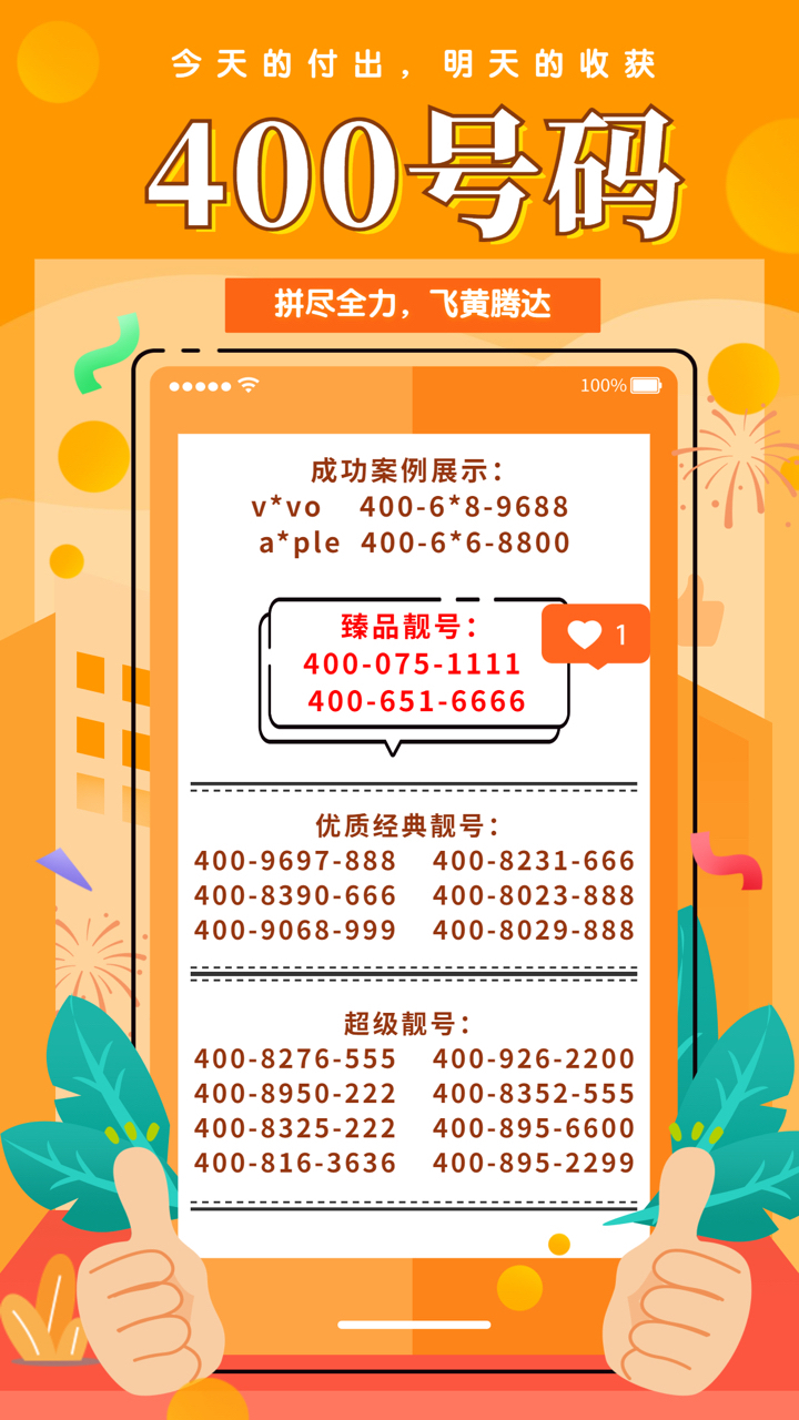 今日企业400电话超级靓号独家秒杀(2021.04.15)